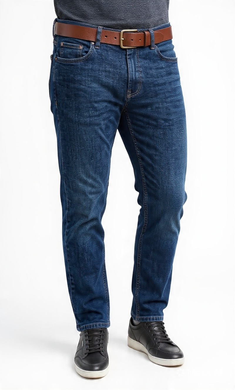 Men Slim Fit Indigo Dark Blue Dark Washed Casual Denim Jeans