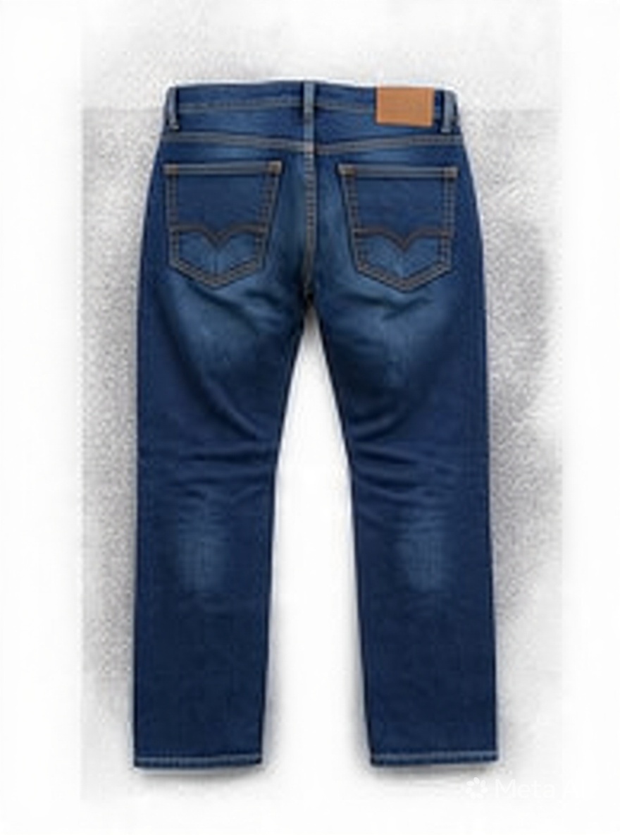 Men Straight Fit Indigo Dark Blue Dark Washed Casual Denim Jeans - Detail View