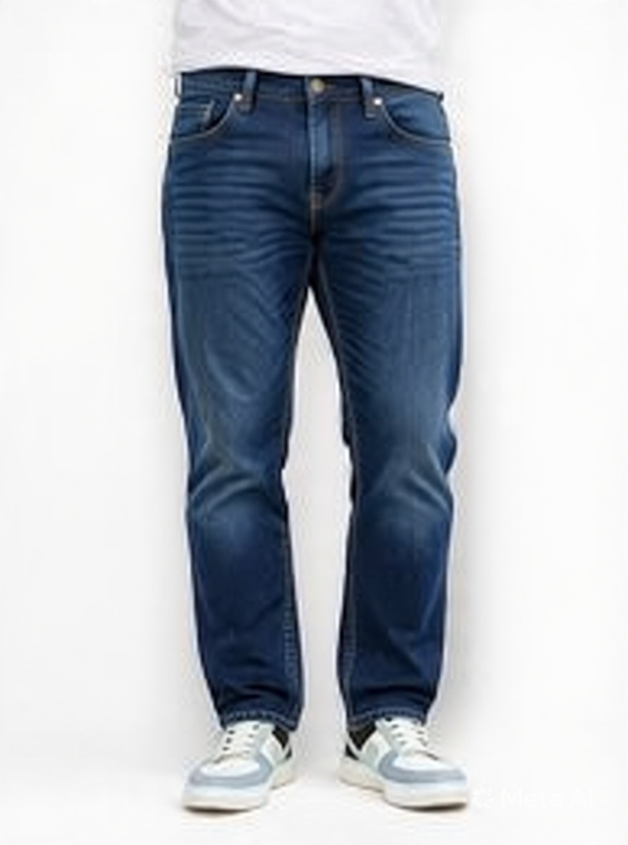 Men Straight Fit Indigo Dark Blue Dark Washed Casual Denim Jeans