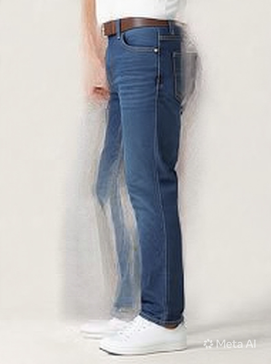 Men Regular Fit Indigo Dark Blue Dark Washed Casual Denim Jeans - Back View