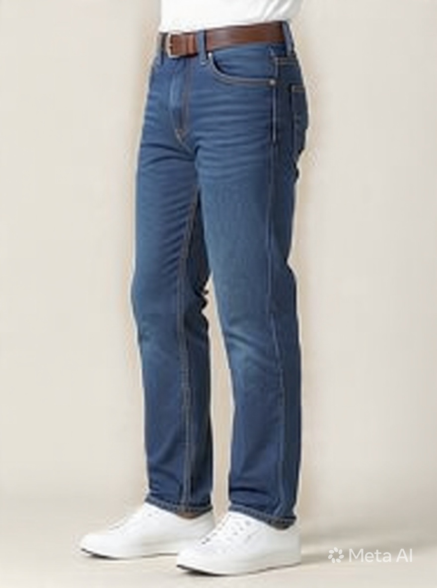 Men Regular Fit Indigo Dark Blue Dark Washed Casual Denim Jeans - Left Side