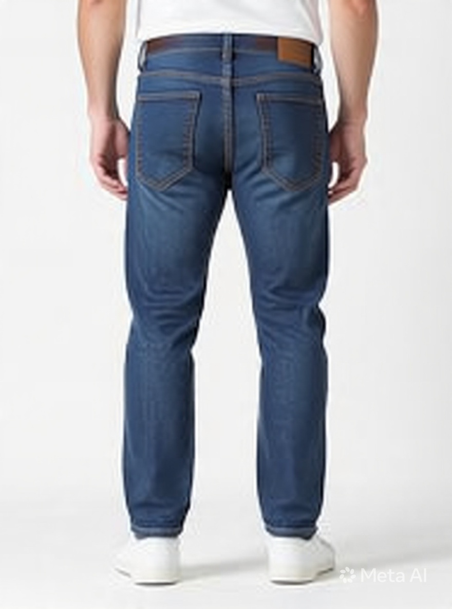 Men Regular Fit Indigo Dark Blue Dark Washed Casual Denim Jeans - Right Side