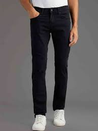 Men Regular Fit Black Casual Denim Jeans - Front View