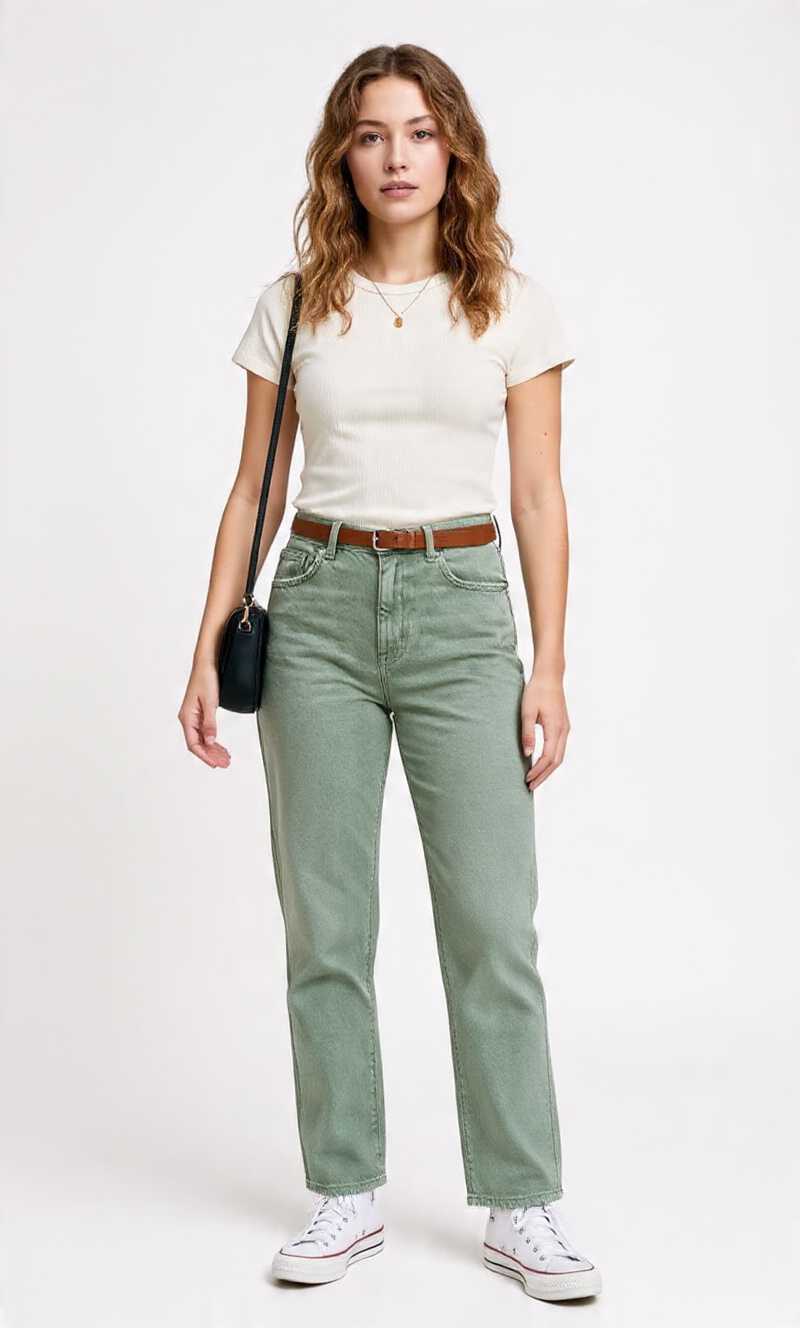 Women Relaxed Fit Olive Green Casual Denim Jeans other - Detail View