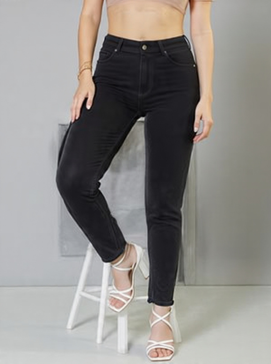 Women Slim Fit Dark Black Denim Jeans