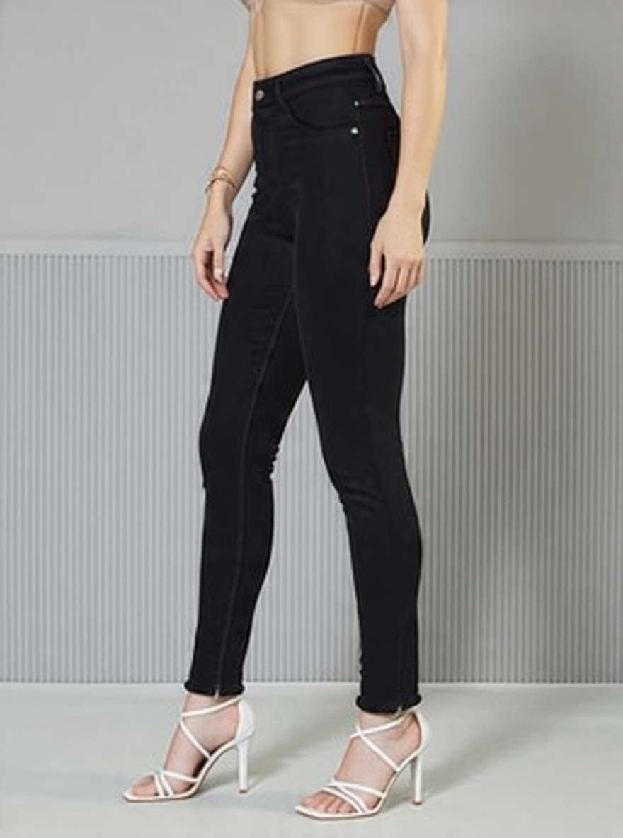 Women Slim Fit Dark Black Denim Jeans