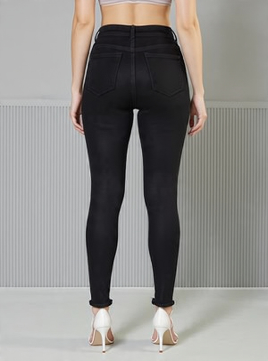 Women Slim Fit Dark Black Denim Jeans