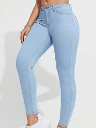 Women Slim Fit Sky Blue Denim Jeans - Left Side