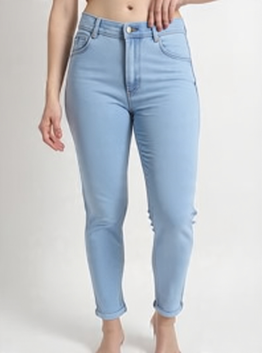 Women Slim Fit Sky Blue Denim Jeans