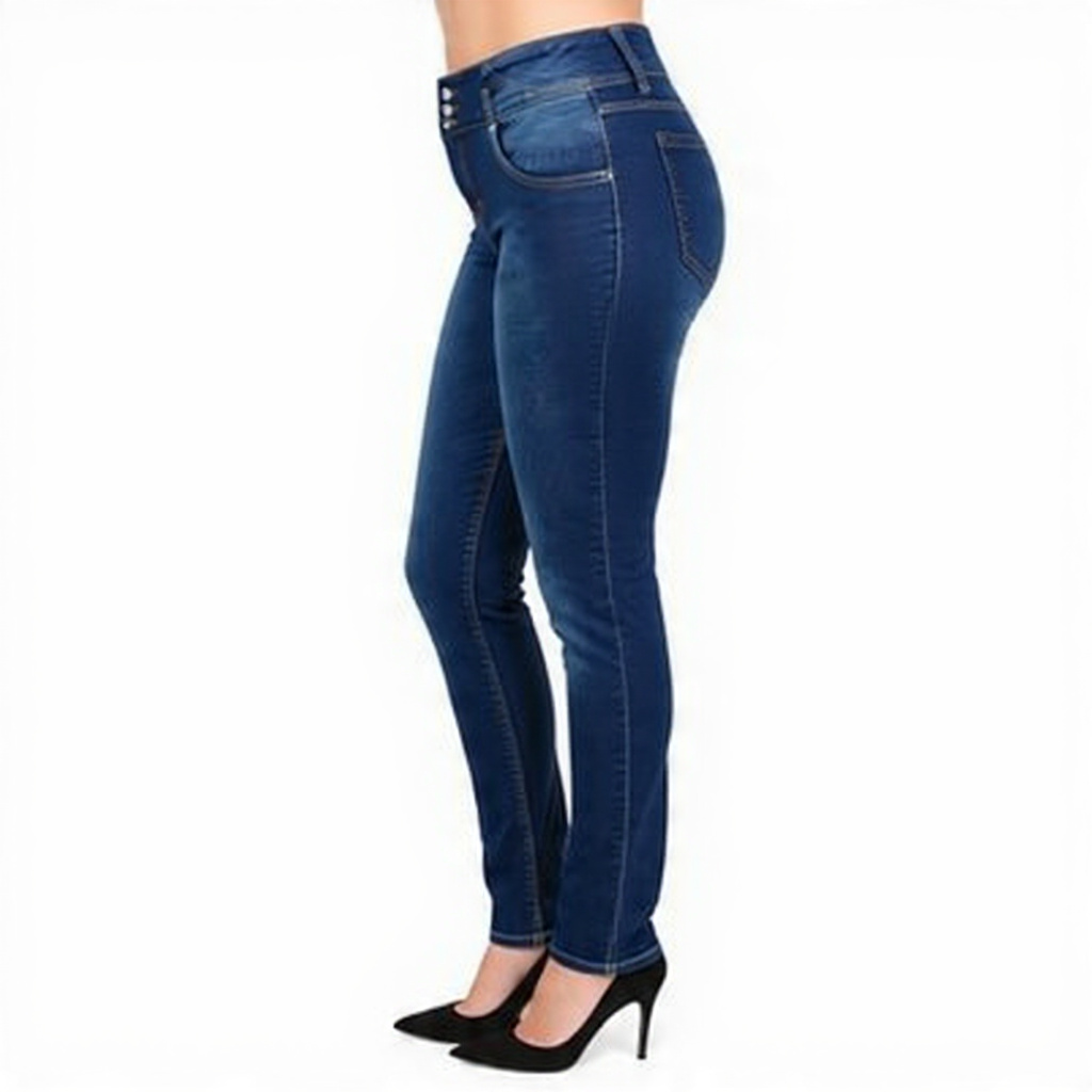 Women Slim Fit Dark Sky Blue Denim Jeans - Front View