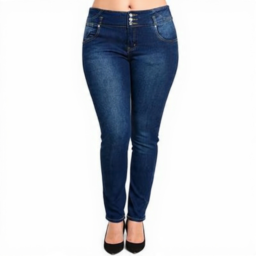 Women Slim Fit Dark Sky Blue Denim Jeans - Right Side