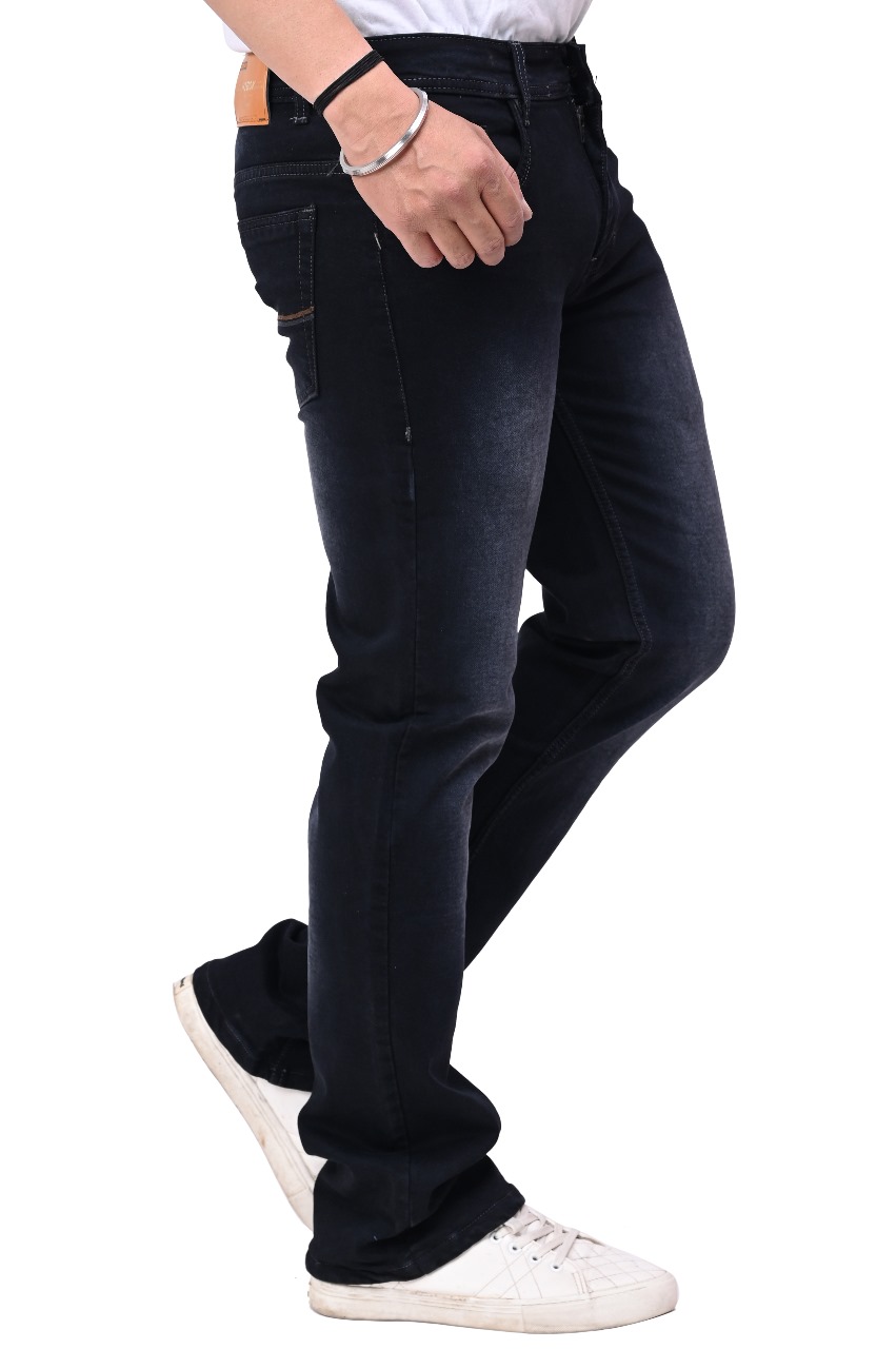 Denim Blue Bootcut Jeans for Men - Front View