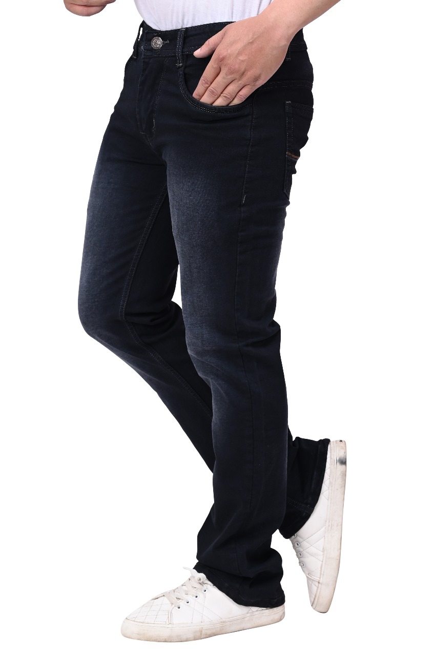 Denim Blue Bootcut Jeans for Men - Back View